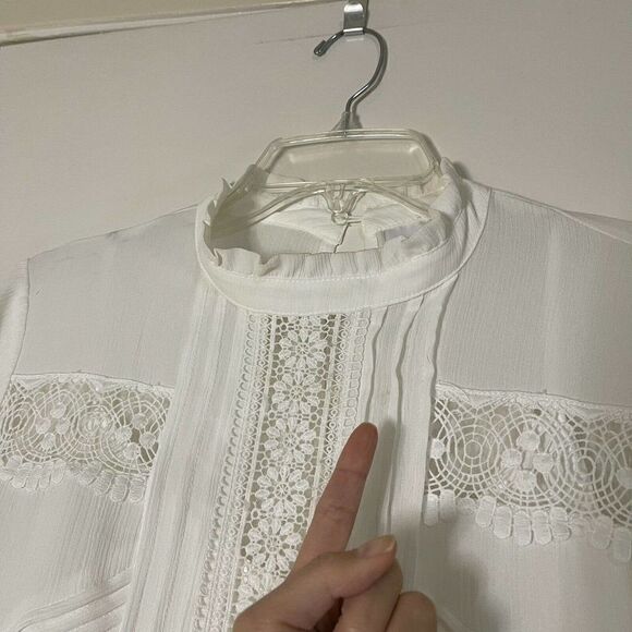 New York and company white lace boho tiered with slip dress size small - Picture 7 of 9